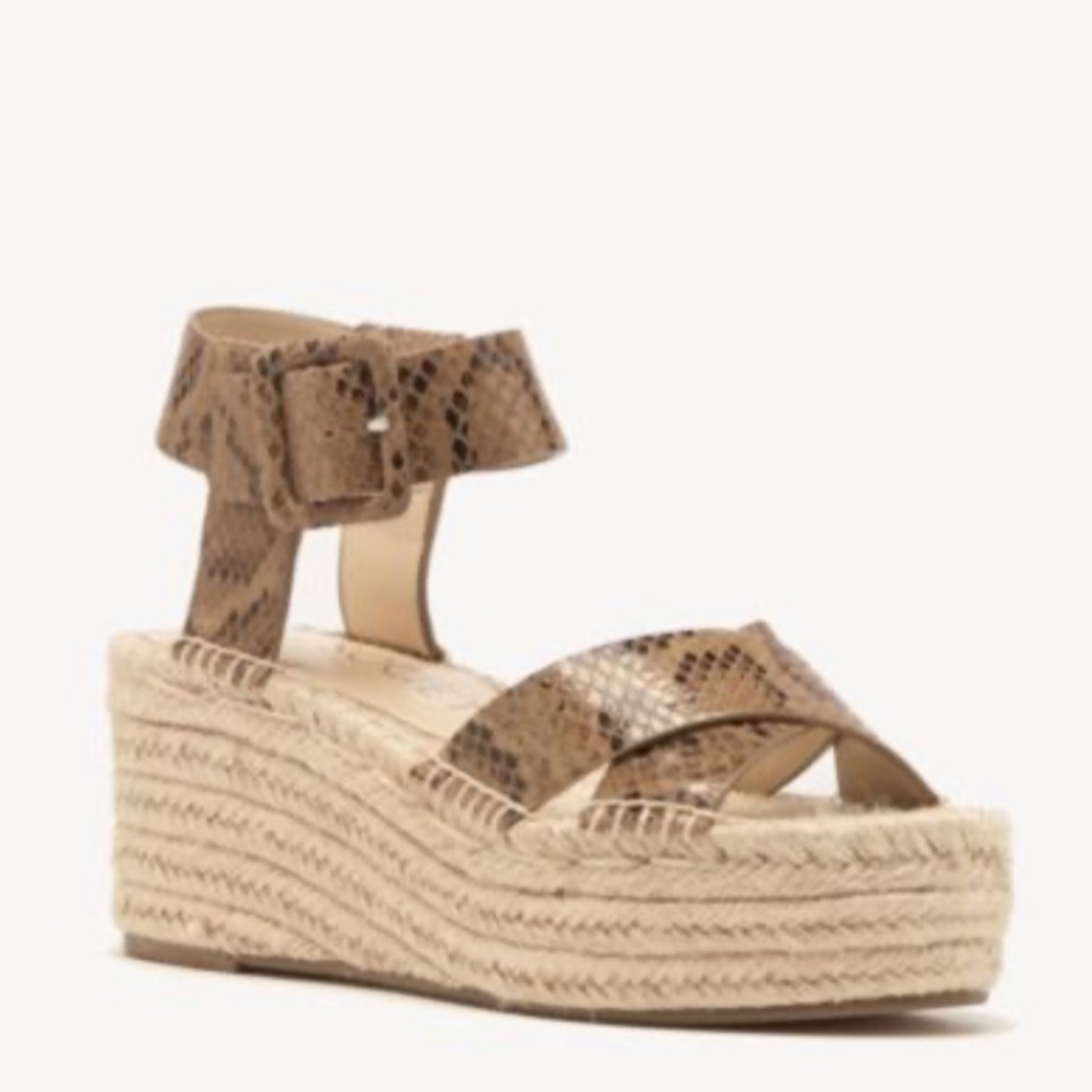 Sole Society Audrina Brown Tan Multi Snake Espadrilles